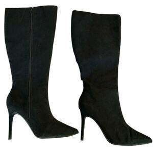 INC Women's Rajel Wide-Calf Boot Black Suede Created for Macy's Wm’s Sz 6
